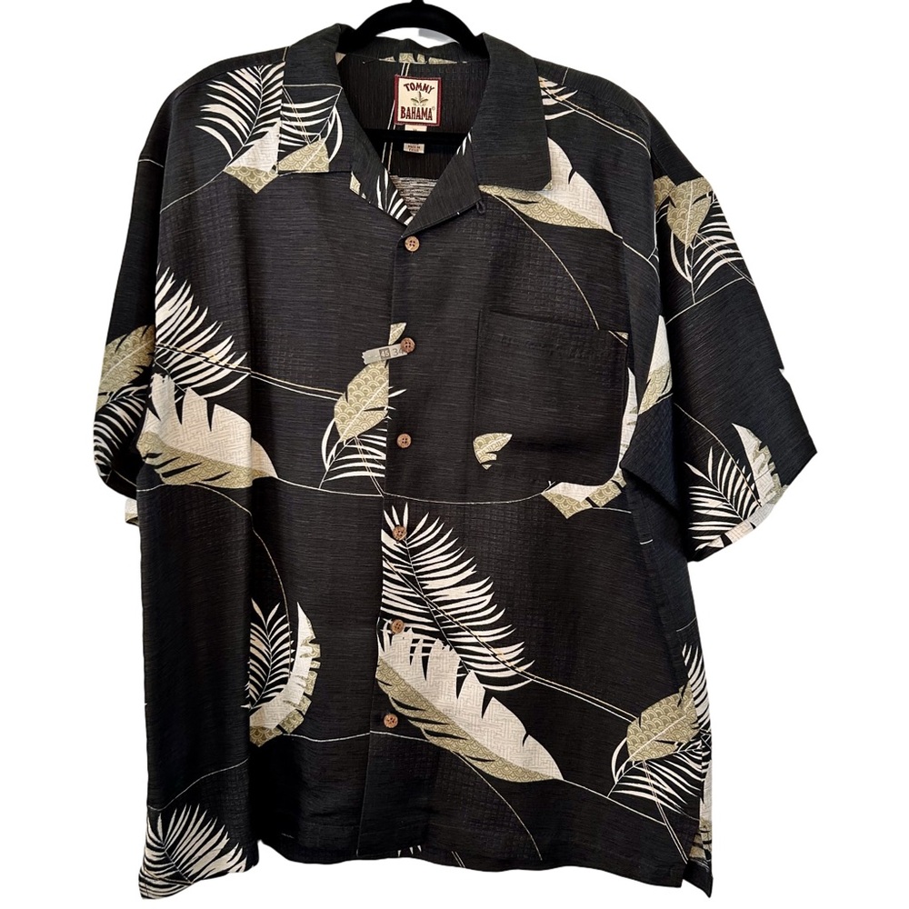 Tommy Bahama Vintage Silk/Linen Mens Size X-Large Short Sleeve Hawaiian Shirt